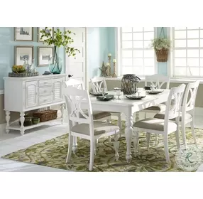 Summer House Oyster White Extendable Rectangular Leg Dining Table