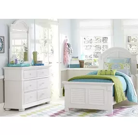 Summer House Oyster White Full Panel Bed