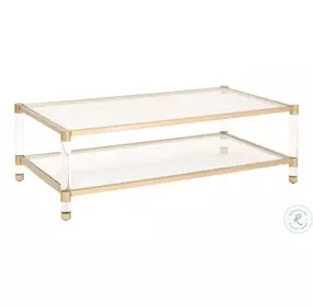 Nouveau Clear And Brushed Brass Occasional Table Set
