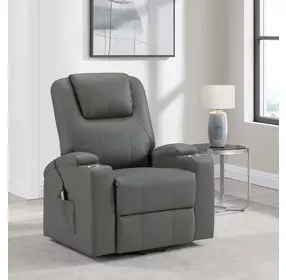 Armstrong Gray Power Lift Massage Recliner with USB Charging