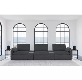 Collins Dark Gray 5 Piece Power Reclining Home Theater Seating