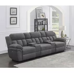 Bahrain Charcoal Power Reclining 3 Seater 126" Home Theater