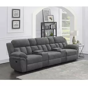 Bahrain Charcoal Reclining 3 Seater 126" Home Theater