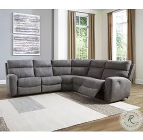 Next-Gen DuraPella Slate 5 Piece Performance Fabric Power Reclining Sectional
