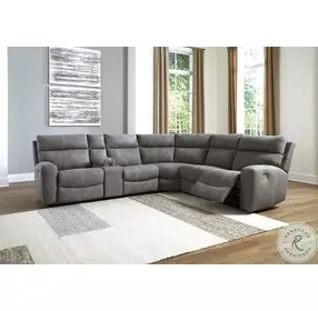 Next-Gen DuraPella Slate 6 Piece Performance Fabric Power Reclining Sectional