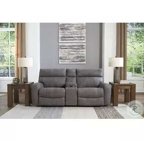 Next-Gen DuraPella Slate Performance Fabric Modular Power Reclining Console Loveseat