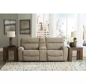 Next-Gen DuraPella Sand Performance Fabric Modular Power Reclining Console Loveseat