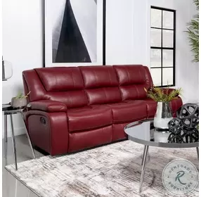 Camila Red Reclining Living Room Set