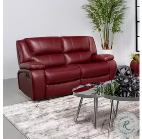 Camila Red Reclining 64" Loveseat