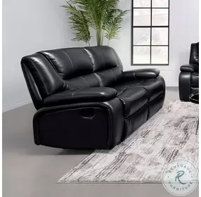 Camila Black Reclining 62" Loveseat