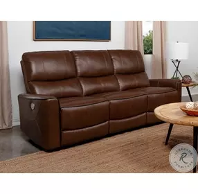 Greenfield Saddle Brown Power Reclining Living Room Set