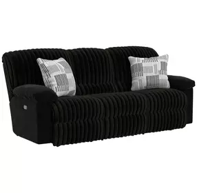 Comet Black 85" Lay Flat Power Reclining Sofa with USB Charging