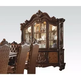Versailles Cherry Oak 4 Door Buffet and Hutch with LED