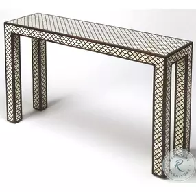 Basan Wood & Bone Inlay Console Table