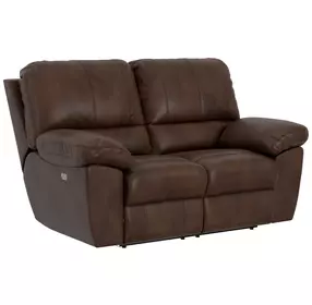 Stetson Walnut 65" Lay Flat Power Reclining Loveseat with USB Charging