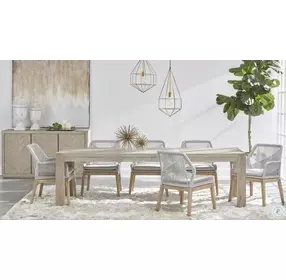 Loom Performance Pumice And Taupe White Flat Rope Arm Chair Set of 2