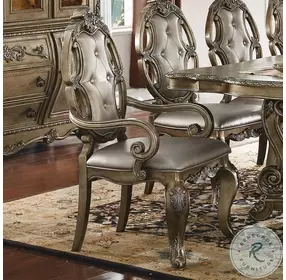 Ragenardus Synthetic Leather and Vintage Oak Arm Chair Set of 2