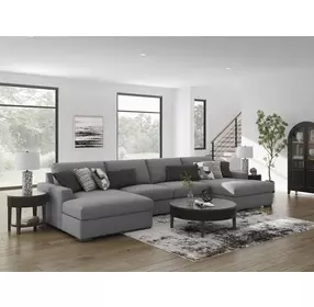 Bealton Salt and Pepper 4 Piece Sectional with Double Chaise