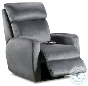 Primo Cyber Space Charcoal Power Headrest Wall Hugger Recliner with SoCozi Massage