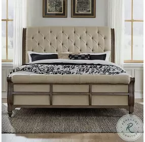 Americana Farmhouse Dusty Taupe Sleigh Bedroom Set