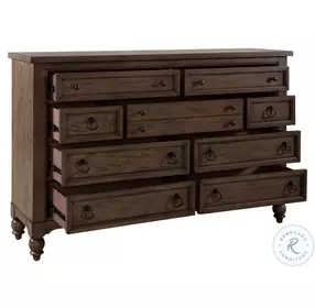 Heritage Rustic Haven Dusty Taupe Shelter Bedroom Set