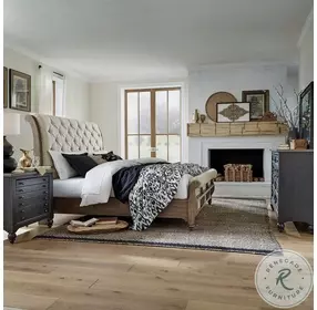 Heritage Rustic Haven Black Landscape Mirror