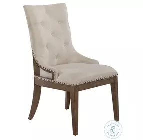 Americana Farmhouse Dusty Taupe Upholstered Shelter Side Chair Set of 2