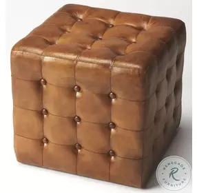 Leon Brown Leather Ottoman