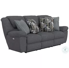 Trifecta Smoke Power Reclining Sofa with Drop Down Table