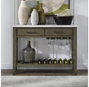 Edison Brownstone and White Marble Top Server