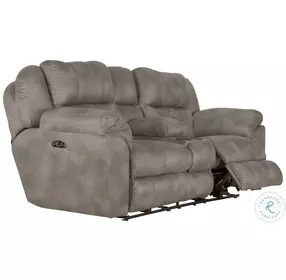 Ferrington Steel Lay Flat Power Reclining Loveseat With Power Headrest And Lumbar