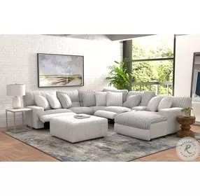 Abraxas Moonstruck 6 Piece RAF Chaise Power Reclining Sectional with Storage Console