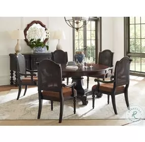 Kingstown Burnished Brown And Deep Rich Black Bonaire Round Extendable Dining Table