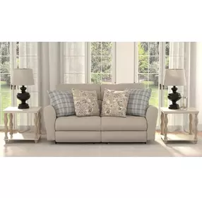 Chappy Linen Power Lay Flat Reclining 83" Sofa