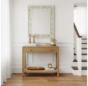 Como Natural Rectangular Console Table