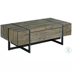 Modern Timber Natural And Dark Pewter Rectangular Occasional Table Set