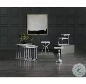 Geneva Silver Two Tiered End Table