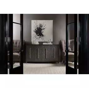Melange Black 4 Door Credenza