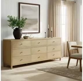 Nora Light Oak 9 Drawer Dresser