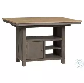 Lindsey Farm Gray And Sandstone Extendable Kitchen Island Set