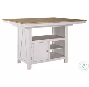 Lindsey Farm Weathered White And Sandstone Extendable Kitchen Island Set