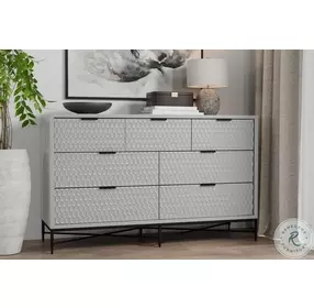 Milo Light Slate Gray 7 Drawer Dresser