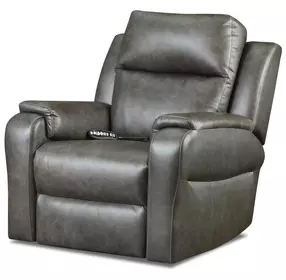 Davidson Slate Leather Zero Gravity Power Recliner with Power Headrest and Massage