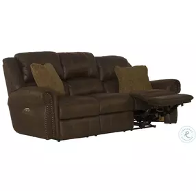 Pickett Walnut Power Reclining Sofa with Power Headrest