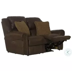 Pickett Walnut Power Reclining Loveseat with Power Headrest