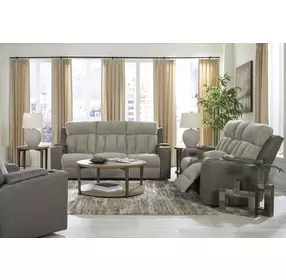 Point Clear Sisal Power Recliner with USB Charging and Lumbar Support