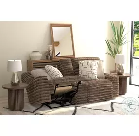 Lynx Mocha Zero Gravity Power Reclining Console Loveseat