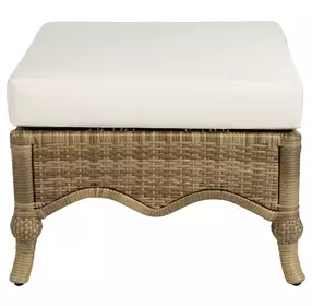 Scarlett Milk Chocolate Upholstered Outdoor Square Ottoman
