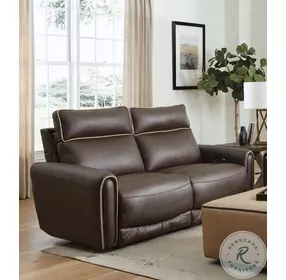 Nico Walnut Power Reclining 77" Loveseat with Power Headrest