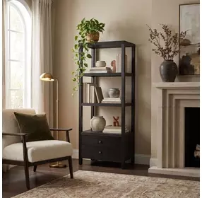 Nora Antique Coffee Open Bookshelf